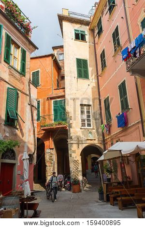 Picturesque Alley In Monterosso Al Mare, Italy