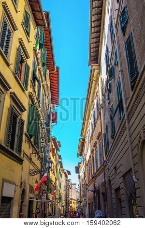 Typical Alley In The Old Town Of Florence, Italy
