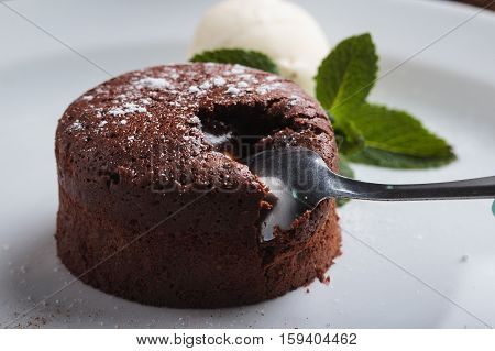 Chocolate Fondant And Ice Cream
