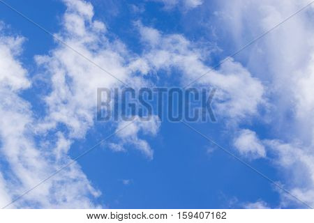 Blue sky with white cloud close up stock image Kolkata Calcuatta West Bengal India