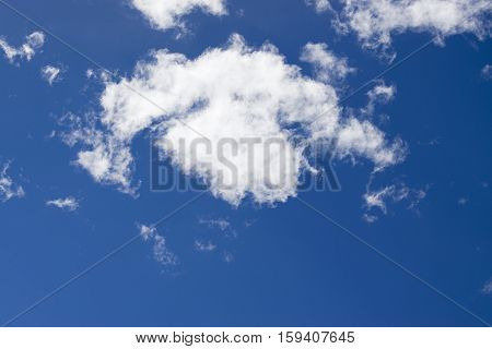 Blue sky with white cloud close up stock image Kolkata Calcuatta West Bengal India