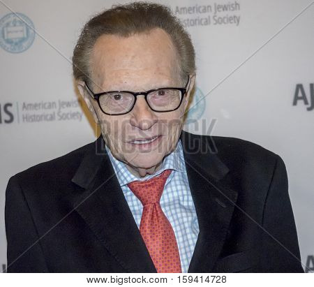New York NY USA - December 1 2016: American television and radio host Larry King attends AJHS Emma Lazarus Statue of Liberty Award Dinner at The Roosevelt Hotel Manhattan