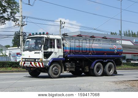CHIANG MAI THAILAND - OCTOBER 28 2016: Oil Truck of Dao Viang Ping Oil transport Company. On road no.1001 8 km from Chiangmai city.
