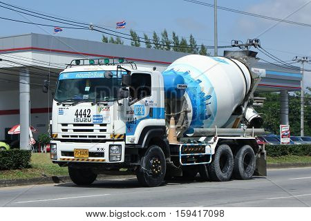 CHIANG MAI THAILAND - OCTOBER 28 2016: Concrete truck of CPAC Concrete product company. Photo at road no.121 about 8 km from downtown Chiangmai thailand.