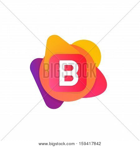 Abstract Fun Shape Elements Company Logo Sign Icon. B Letter Logotype Vector Design