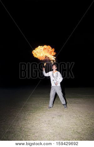 May 3, 2014. Ulan-ude, Russia: A Fire Show In The City Of Ulan-ude. Russia, Ulan-ude, 3 May 2014.