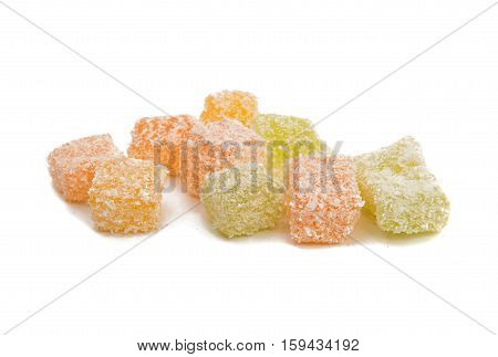 Turkish delight marmalade on a white background
