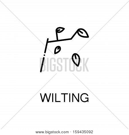 Wilting flat icon. Single high quality outline symbol of autumn for web design or mobile app. Thin line signs of tree and leave for design logo, visit card, etc. Outline pictogram of wilting