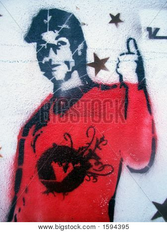 Wzornik grafitti młody człowiek gwiazd