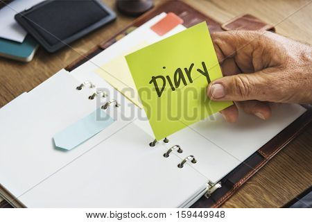 Diary Daily Record Journal Daybook Memoir Concept
