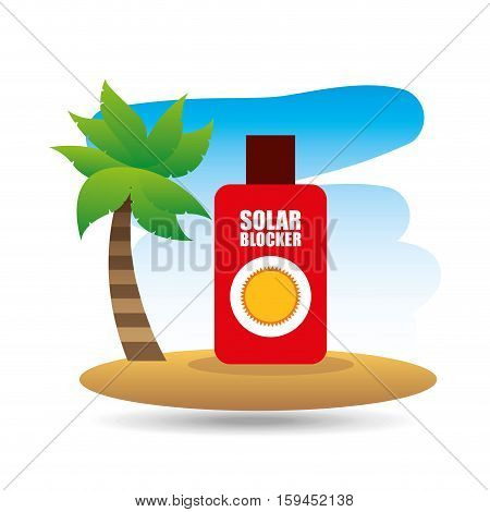 tropical vacation beach solar blocker icon vector illustration eps 10