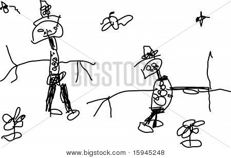 Disegno di due persone divertenti