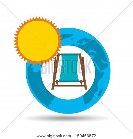 vacation around world sunny beach chair vector illustration eps 10