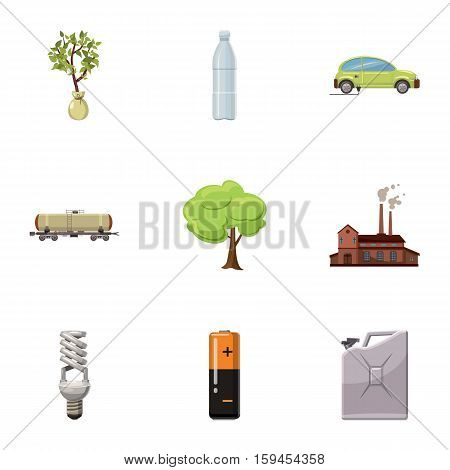 Purity of nature icons set. Cartoon illustration of 9 purity of nature vector icons for web