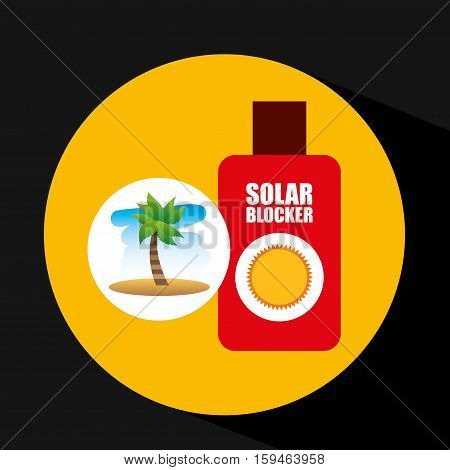 tropical vacation beach solar blocker icon vector illustration eps 10