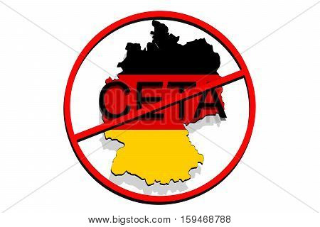 Anty Ceta - Comprehensive Economic And Trade Agreement On White Background, Germany Map