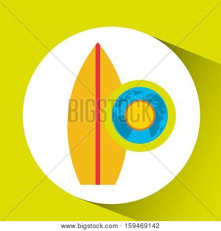vacation around world sunny surfing vector illustration eps 10