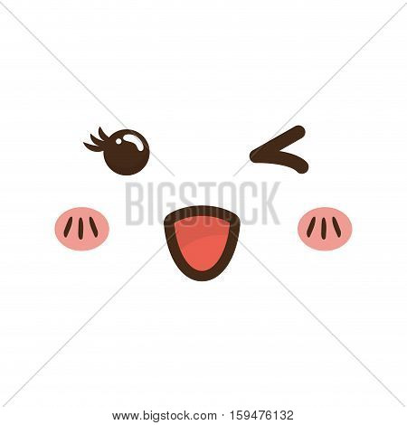 Cute cartoon face icon vector illustration graphic design