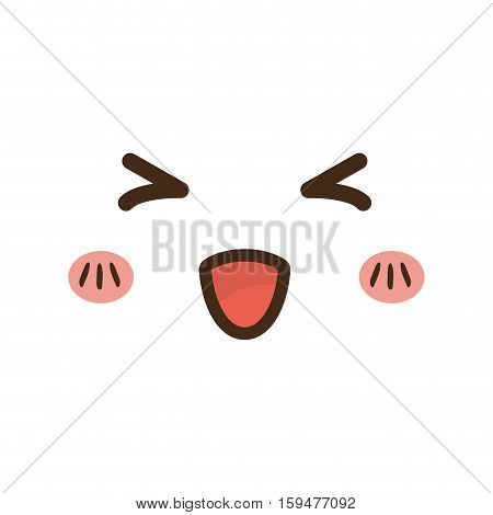 Cute cartoon face icon vector illustration graphic design