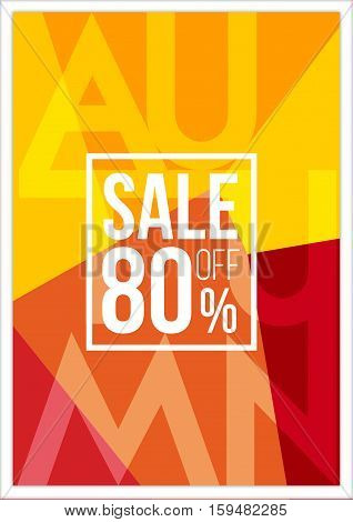 autumn sale concept abstract colorful triangular typographic background