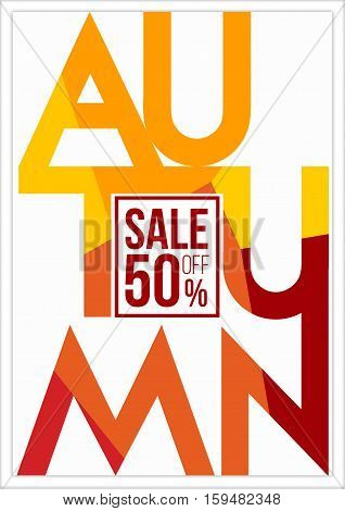 autumn sale concept abstract colorful triangular typographic background