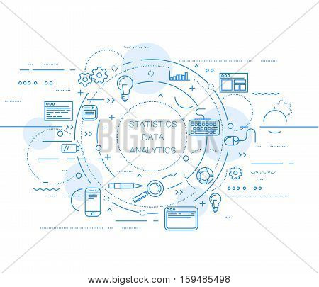 Website analytics and data statistics abstract design