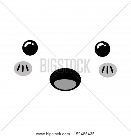 Cute cartoon face icon vector illustration graphic design