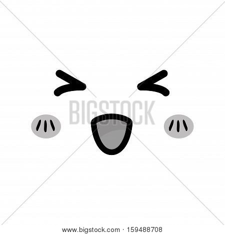 Cute cartoon face icon vector illustration graphic design