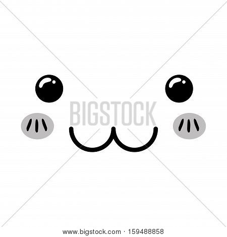 Cute cartoon face icon vector illustration graphic design