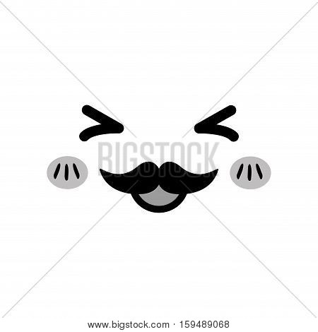 Cute cartoon face icon vector illustration graphic design