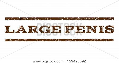Large Penis watermark stamp. Text caption between horizontal parallel lines with grunge design style. Rubber seal brown stamp with dust texture. Vector ink imprint on a white background.