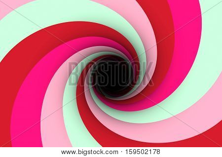 black hole multicolored background red 3d illustration