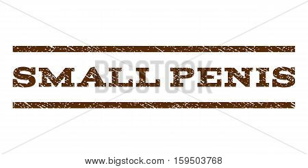 Small Penis watermark stamp. Text tag between horizontal parallel lines with grunge design style. Rubber seal brown stamp with scratched texture. Vector ink imprint on a white background.