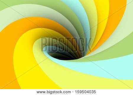 black hole yellow multicolored background 3d illustration
