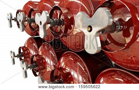 red propane cylinder with compressed gas 3d render