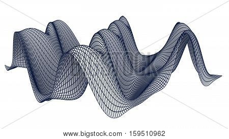 Wireframe - a skeletal three-dimensional model in which only lines and vertices are represented 3d illustration