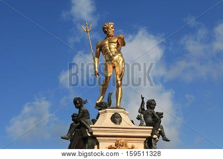 Fountain of Neptune and four mermaids before the Batumi Drama Theatre