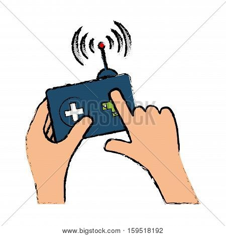 Drone robot technology icon vector illustration graphic design