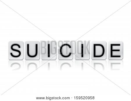 Suicide Isolated Tiled Letters Concept And Theme