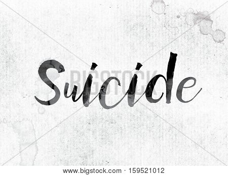 Suicide Concept Painted In Ink