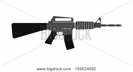 Modern Weapons Rifle. Flat Style Equipment. Isolated Weapons And Tools. Vector Illustration