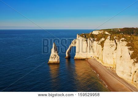 Scenic View Of Etretat Cliffs