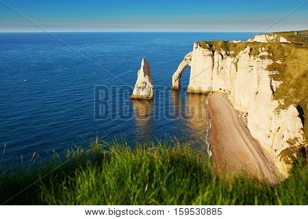 Scenic View Of Etretat Cliffs