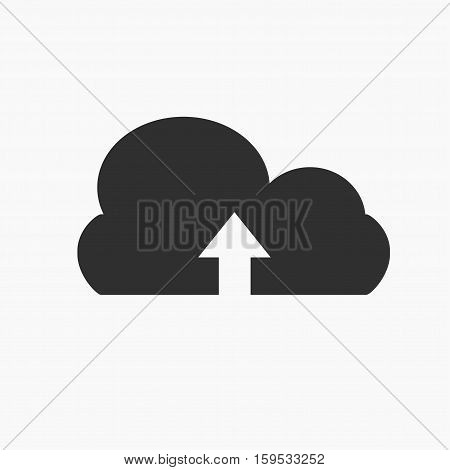 Cloud icon with up arrow illustration isolated