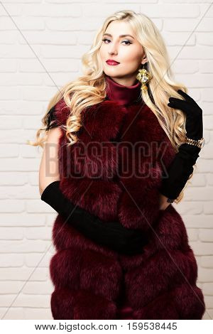 Fashionable Sexy Woman In Fur