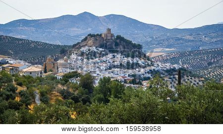 Beautiful Cityscape With Castle On  Hill In Montefrio, Spain