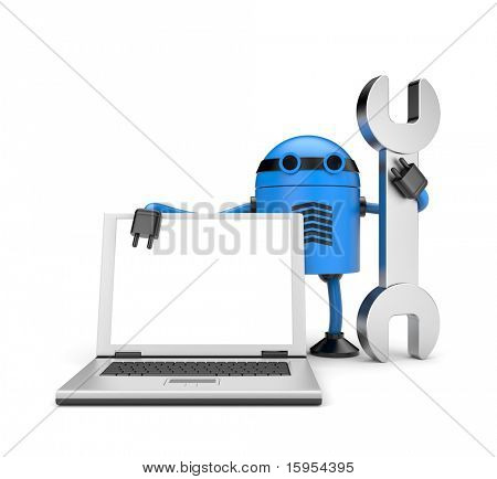 Roboter mit notebook