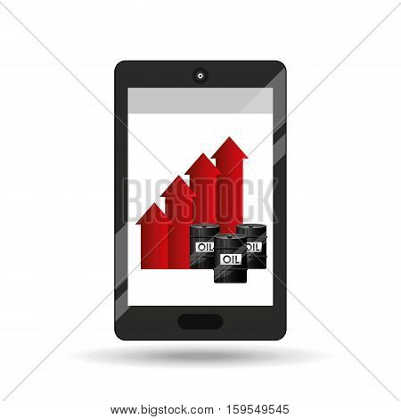 business oil smartphone growth graph vector illustration eps 10