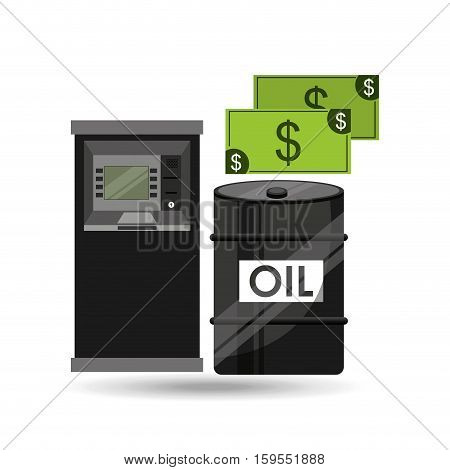 oil and petroleum industry cash machine dollar vector illustration eps 10