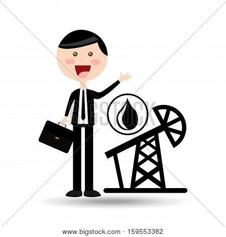 businessman oil concept pumping tower vector illustration eps 10